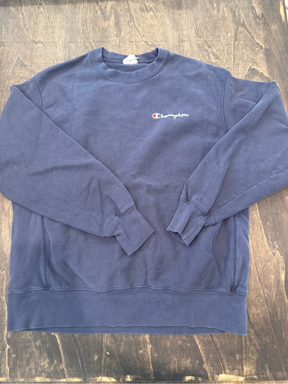 Champion Navy Crewneck with Small Script Logo